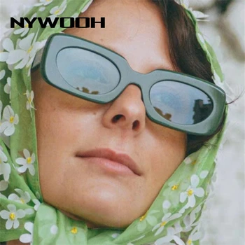 NYWOOH 2021 Дамски Слънчеви Очила Мъжки Маркови Реколта Малки Правоъгълни Слънчеви Очила Дамски Зелени Очила Нюанси UV400