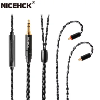 NiceHCK BlackWheat 8 Жилен Посеребренный Медни Микрофон Кабел MMCX/NX7/QDC/0,78 2Pin за DB3 ZSN ZST AS10 ZS10 EDX C10 C12 CA4
