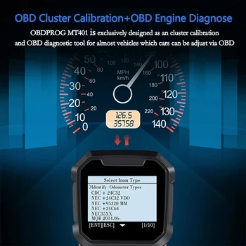 OBD 2 Клъстер Корекция OBD2 Скенер Касетъчни Инструменти за Калибриране Клъстер Настройка на Диагностични Инструменти OBDPROG MT401
