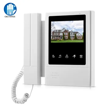 OBO 4,3 инча TFT-LCD Кабелна Цветен видео домофон Комплект Видеодомофон Вътрешен Екрана на Монитора система домофонна Звънец за Дома