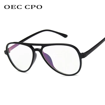 OEC CPO Модни Реколта Прозрачни Очила Унисекс Очила Пилотни Очила, Оптични Очила Рамки Прозрачни Лещи O408