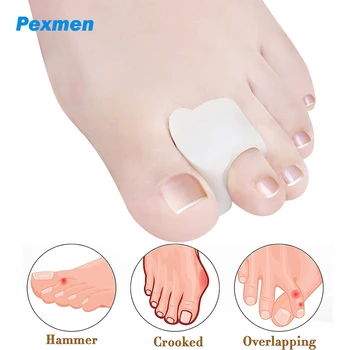 Pexmen 2 бр./чифт Гелевый Разделител на Палеца на Крака, за да се Припокриват Пръстите на Краката Коректор Изравняване на Палеца на Крака и Дистанционер за Краката