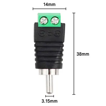 Plug RCA към винт основание терминал AV Аудио Видео Конектор Тел Динамиката към RCA адаптер