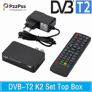 PzzPss Нова мини-модел, с най-силен сигнал HD DVB-T2 K2 Телеприставка DVB-T2 Full HD 1080 P Цифров наземен приемник DVB-T MPEG-4, TV-тунер