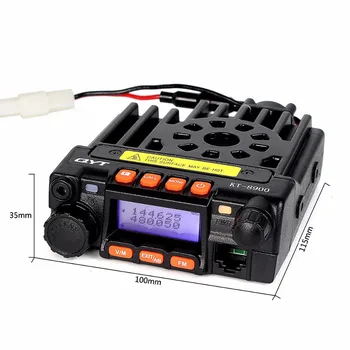 QYT KT8900 Мобилно Радио двойна лента Радиостанцията 25 W Макс VHF UHF Mini Кола с Домофонна система Клавиатура ПР Микрофон Безжична Комуникация