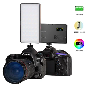 RGB Led Лампа за Видеозаснемане, Попълнете Лампа за фото студио, Панел, Осветление на Камерата CRI95 + 2500-9000K за DSLR, Стрийминг, YouTube SLR