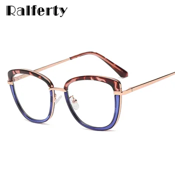 Ralferty Дамски слънчеви очила 2021 в стил Мозайка TR90 Рамки За очила от компютърна Късогледство Рамки 0 Диоптъра, armacao de oculos grau de feminino
