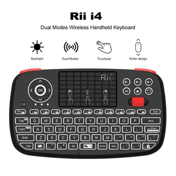 Rii i4 Мини Bluetooth Клавиатура, 2.4ghz С Два Режима на Ръчно Лешояд Мишка С Подсветка Тъчпад Дистанционно Управление за Windows Android
