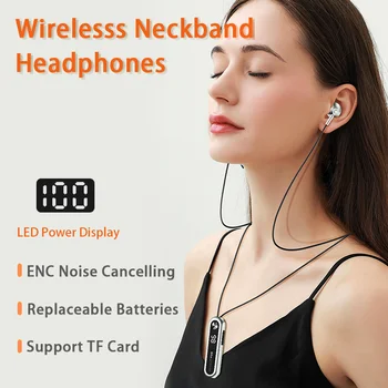 S12 на Шийката на каишка Безжични Слушалки с Шумопотискане Подкрепа TF Карти за Възпроизвеждане на музика Спорт Бягащи Слот Bluetooth Слушалки