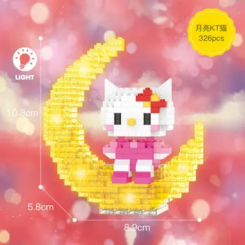 Sanrio HelloKitty Аниме Kawaii My Melody Cinnamoroll Изграждане На Мини Строителни Блокове Модел Diamond Тухла Фигурка Детски Коледен Подарък
