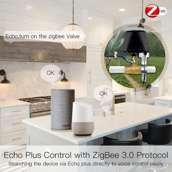 Sasha Zigbee Умен Воден Клапан WiFi Контролер Газ/воден клапан Приложение за Управление на Работа С Датчик за Вода Алекса Google Home Smart Life