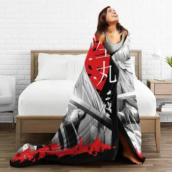 Sesshomaru Off The Red Moon Одеяло с 3D Принтом Фланелевое Флисовое Топло Аниме Inuyasha Наметала Одеяла за Кола, Спални, мека мебел, Спални