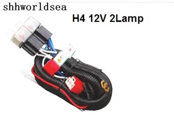 Shhworldsea 10 комплекта Лидер в продажбите водоустойчив 12 В 2 светлини H4 фарове теглене на кабели, Реле комплекти