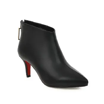 Sianie Tianie/2020 г. висококачествени дамски обувки, бели, червени, черни ботильоны на висок ток за жени, зимните обувки на тънък висок ток, размер 43