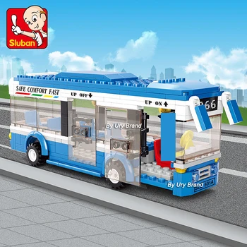 Sluban M38-B0330 САМ Градския Автобус Едноетажна Модел Автомобил Набор от Фигури Развиване на Градивни елементи на Играчки за Деца Подаръци За Рожден Ден