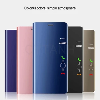 Smart-калъф За Samsung Note 10 Plus, Огледален калъф-стойка от естествена кожа, Калъф За Samsung Galaxy Note 10 10 + Note10 10plus Fundas на Корпуса