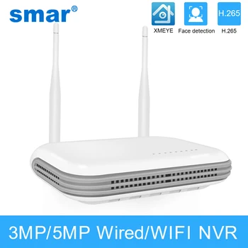 Smartdo H. 265 Безжичен Dvr 8CH 3MP 5MP WIFI Мрежов Dvr NVR с Откриване на лицето По Електронна Поща Alart За IP Камери за видеонаблюдение XMEYE ONVIF