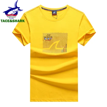 TACE & SHARK 2022 Лятна Тениска с Принтом Акули, Модни тениски, Дрехи, Мъжки Ежедневни Обикновена Приталенные Бизнес Тениски