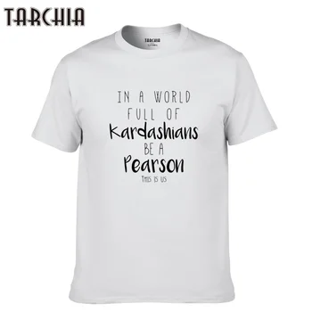 TARCHIA Мека Ежедневни Тениска С Принтом, Нова Мъжка Тениска Мъжка Тениска с Къс Ръкав Homme Момче, Мъжки Памучен 2018, Брандираната Тениска Kardashiand Pearson