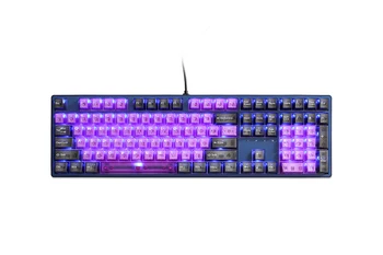 Taihao Purpurea стрела Прозрачна Кубичен ABS-капачка Doubleshot Keycap за механична клавиатура Виолетово-червен цвят Colorway All in One