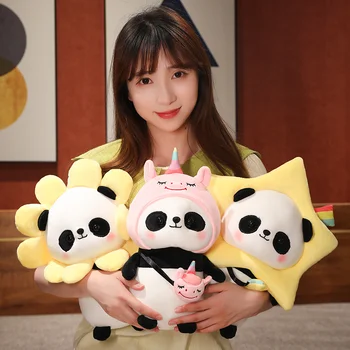 Transform into panda кукла plush toy creative fruit panda pillow rag doll момиче birthday gift кукла се Превърне в кукла панда