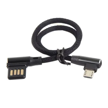 USB Micro и Type-C наляво под прав ъгъл от 90 Градуса USB 2.0 Кабел за пренос на данни с Ръкав за Таблет и Телефон 15 см