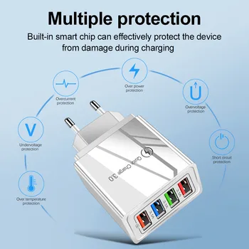 USB Зарядно Устройство за Бързо Зареждане на 3,0 За Телефон Адаптер за iPhone XR Huawei Таблет Преносим ЕС/САЩ Включете Монтиране на Мобилно Зарядно Устройство за Бързо Зареждане