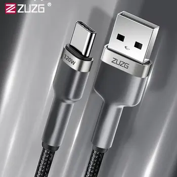USB кабел ZUZG за Type-C Mirco USB IOS 120 см Удължен бързо зареждане на 2.4 A Кабела на зарядното устройство в реално адаптер USB Линия за предаване на данни