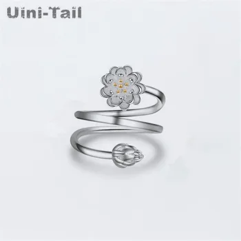 Uini-Tail горещо предложение, тибетское сребърен пръстен проба 925, дамски корейската версия на модна двухслойного пятиконечного звезден хотел хвостового пръстени, сладко