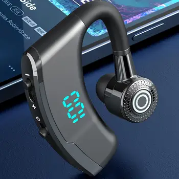 V9 Дигитален Дисплей Bluetooth Слушалка Неутрална Една-way Високоговорител Моно Автомобил Висящи Слушалки, Поддръжка на Музиката на Черната Слушалка