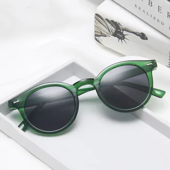 VWKTUUN Слънчеви Очила С Нитове В Рамките Реколта Кръгли Очила, Цветни Слънчеви Очила За Жени на Мъжки Рамки За Очила Очила