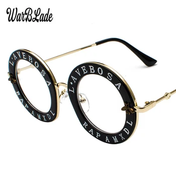 WarBLade Ретро Кръгли Очила, Прозрачни Лещи На Английски Език Малка Пчела Мъжки И Дамски Маркови Очила Са Модерни, Мъжки, Дамски Oculos De Sol