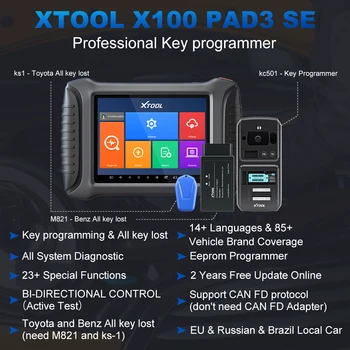 XTOOL X100 PAD3 Pro Инструменти за програмиране на ключове Инструменти на Двупосочен сканиране с 31 + възползвате от Пълна Диагностика на автомобила с Kc501 Всички загубени ключове