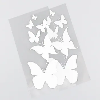 YJZT Стикер Vinyl Пеперуда на Цвете Хибискус Автомобили Стикер Черен/Сребрист C24-0029