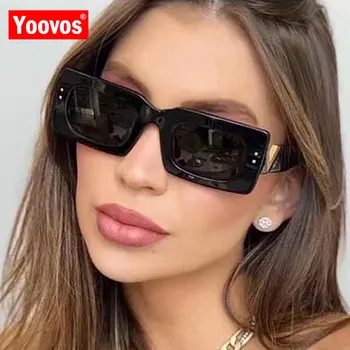 Yoovos Нови Vintage Слънчеви Очила Дамски 2022 Тенденция На Луксозни Маркови Мъжки Слънчеви Очила Квадратни Високо Качество Gafas Ретро Lentes Mujer De Sol