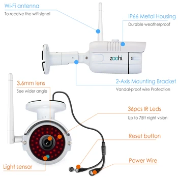 Zoohi 2MP/3MP/5MP HD IP камера Wifi Камера за видеонаблюдение с Инфрачервена Камера за нощно Виждане, която е Съвместима с K8204 K8208 НРВ