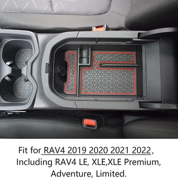 Авто Подлакътник Кутия За Съхранение на Toyota RAV4 РАВ 4 2019 2020 2021 2022 2023 Аксесоари Органайзер Централна Конзола Тава Скоростна Черен