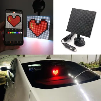Автомобилна Led Приложение За Екрана на Дисплея С Дистанционно Управление, GIF Програмируемо Съобщение Управлявана от Борда на Изображението Потребителски Емотикони, Автомобилни Аксесоари