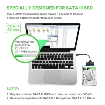 Адаптер USB-Sata Подкрепа за 2,5-инчов Външен диск Seagate, WD, Samsung SSD HDD ssd адаптер Поддръжка на USB кабели за Windows на вашия компютър macbook