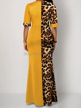 Африкански Рокля За Жените 2020 Ежедневното Плюс Размера на Тънки Лоскутные Цветни Макси Рокля Елегантна Секси Дълга Рокля 5XL 4XL Африканска Облекло