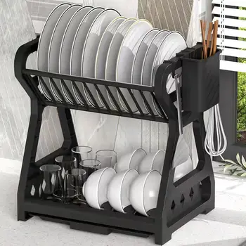Багажник за чинии рафтове за съхранение на пръчки рафтове за съхранение на кухненските шкафове кошче водосточни багажник инструмент за сушене на чинии