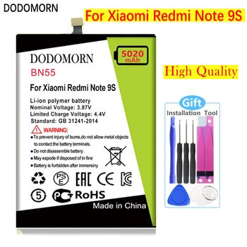 Батерия DODOMORN BN55 За смартфон Xiaomi Redmi Note 9S Note9S/Смарт мобилен телефон с Високо качество + Номер за проследяване
