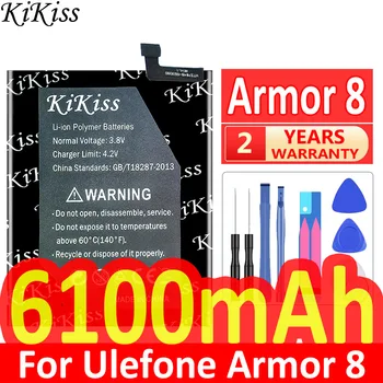 Батерия KiKiss За Ulefone Armor 11 11T 10 9 9E 8 7 6 5 5 3 2 5,0 инча Armor11 Armor11T Armor10 Armor9 Armor8 Armor6 Armor5