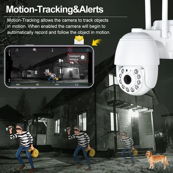 Безжична 2 Мегапикселова IP камера Сигурността на WiFi на 4-кратно Цифрово Увеличение Откриване на Движение на Цвят за Нощно Виждане Външна IR Аудио Видео PTZ Камера Мини