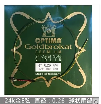 Безплатна доставка на Оригинални струните на цигулка Lenzner optima real 24-каратово Злато E string Произведено в Германия размер 4/4