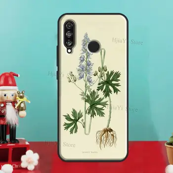 Ботанически Рисунки на Цветя, Растения Калъф Huawei P30 Lite P40 P20 Pro P Smart Z 2019 Nova 5T Honor 50 10 Lite 10i 8X 9X 8A
