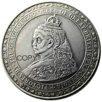 Великобритания 1887 г. Едно сребърно покритие Копирни Монета с Изображение на Короната на Виктория