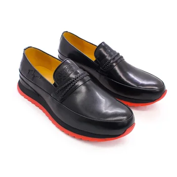 Висококачествена кожена ежедневни обувки, обхващащи крак, ръчно изработени обувки, модни удобни Мъжки обувки, офис мъжки банкетни модела обувки
