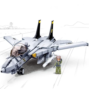 Военен Самолет F14D Tie Fighter Реактивен Самолет F-14 Орел градивните елементи на WW2 Войници Тухли Класически Модел DIY Играчки За Деца, Подарък