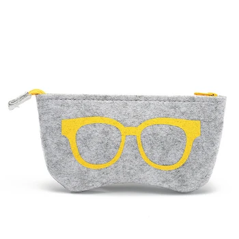 Войлочный Калъф с Цип, Чанта, Кутия за Очила, Защита За Съхранение на Слънчеви Очила, Аксесоари за очила, Забавен модел, чанта за съхранение на слънчеви очила